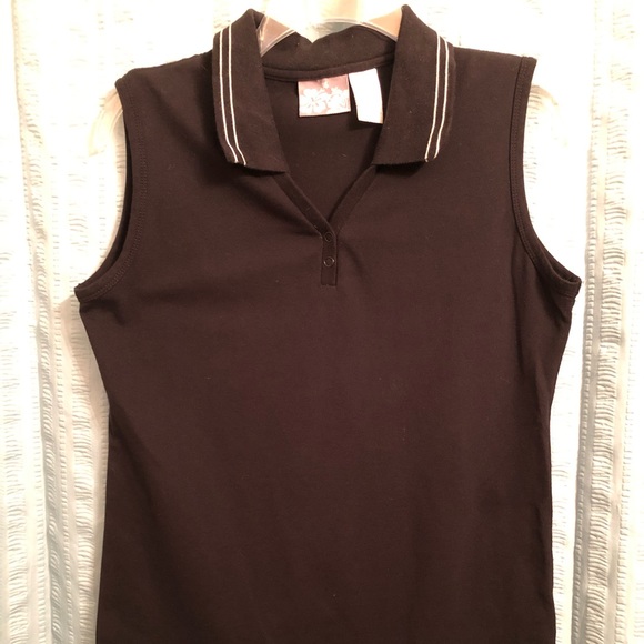 OP Tops - Ocean Pacific (OP) Sports Golf Sleeveless V Neck Women's Top Medium Black/White